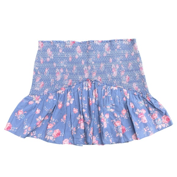 LoveShackFancy New With Tags XL Floral 100% Cotton Mini Skirt - Picture 1 of 9